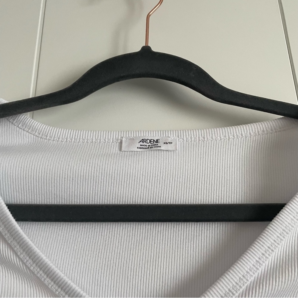 3/$25 Ardene White Wrap Cropped T-Shirt - Picture 3 of 3